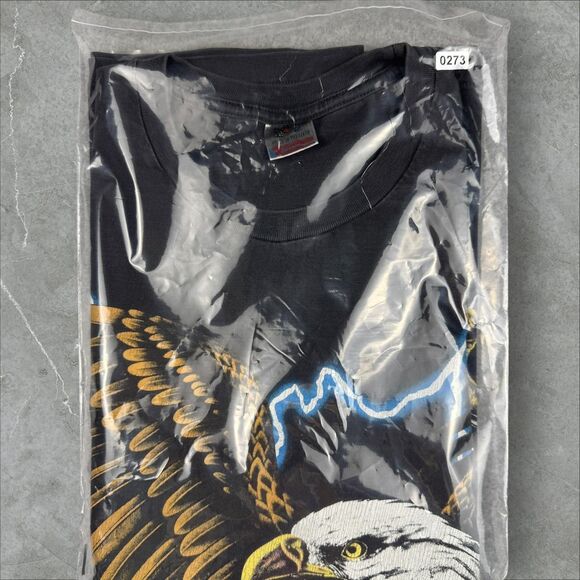 USA Thunder Lightning Bald Eagle Faded Modern Reprint Travis Scott Style - M/L - Picture 7 of 7